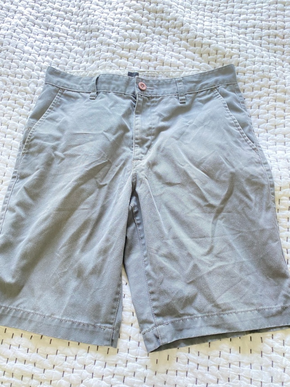 RVCA Men's Light Gray Flat Front Chino Shorts